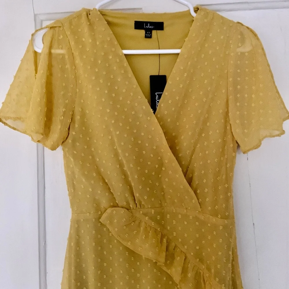Lulu's Yellow Ruffle Midi Dress - Picture 8 of 10